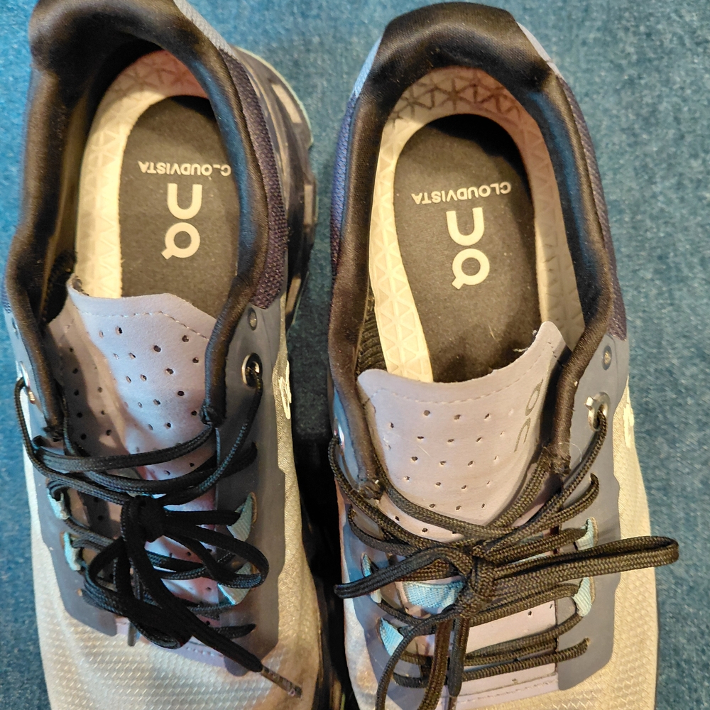 On Running Woman's Shoes - Black and Blue and Gray